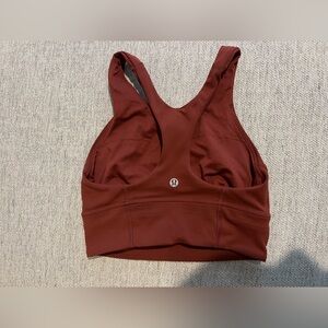 Lululemon wunder train longline sports bra mulled wine size 4